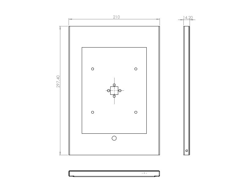 TabLines TSG055B Tablet Schutzgehäuse für Apple iPad 9.7 (2018), HB, Maße