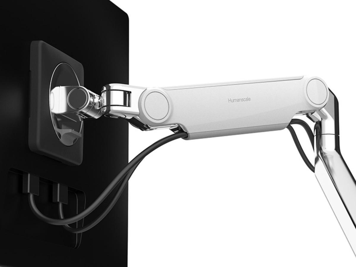 Humanscale M2.1 Monitorhalter für K+N Reling, silber, Kabelmanagement