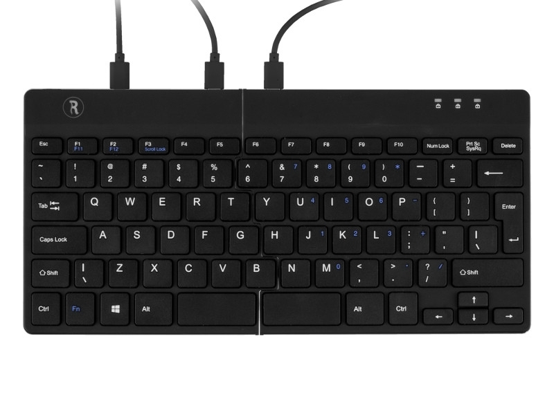 R-Go Split ergonomische Tastatur QWERTY (US) RGOSP-USWIBL zusammengefügt