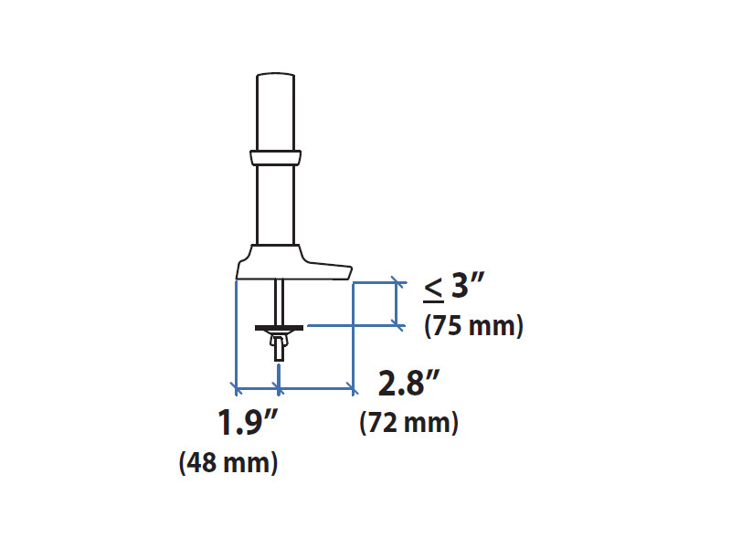 Ergotron Zubehör 98-034 LX Arm Durchschraubbefestigung Maße