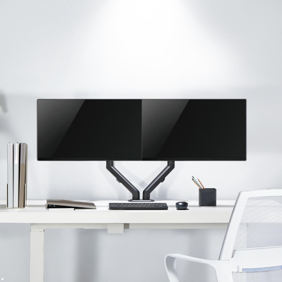 Neomounts FPMA-D650DBLACK Monitorhalterung für 2 Monitore bis 27 Zoll, Anwendungsbeispiel