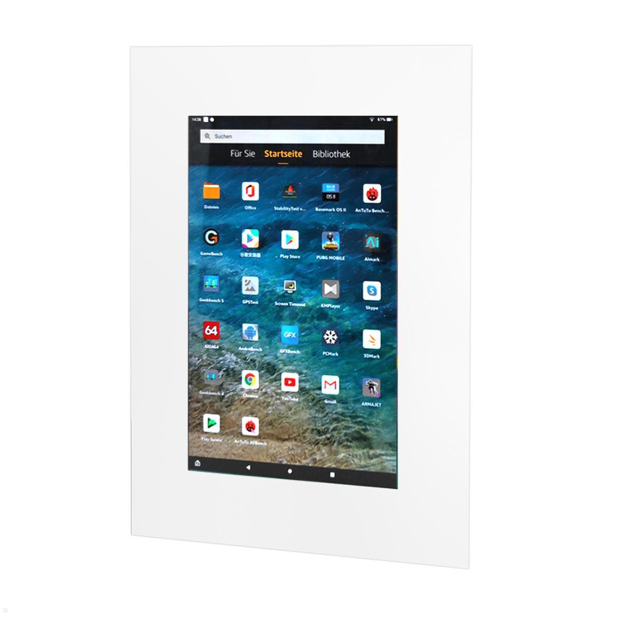 TabLines TWE100W Tablet Wandeinbau für Amazon fire HD 10 (2021), weiß, Halterung