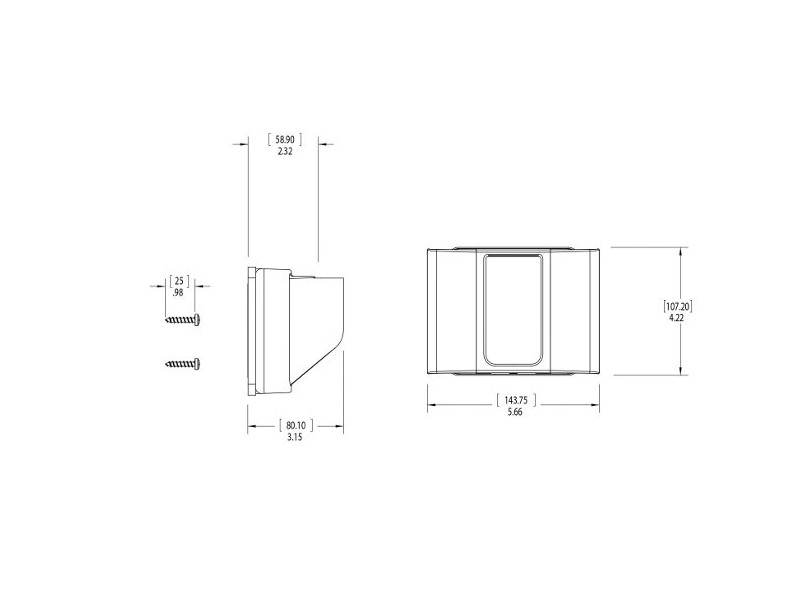 Humanscale M8 Monitor Wandhalterung gerade mit Schwenkarm Alu/weiß Maße Wandbefestigung