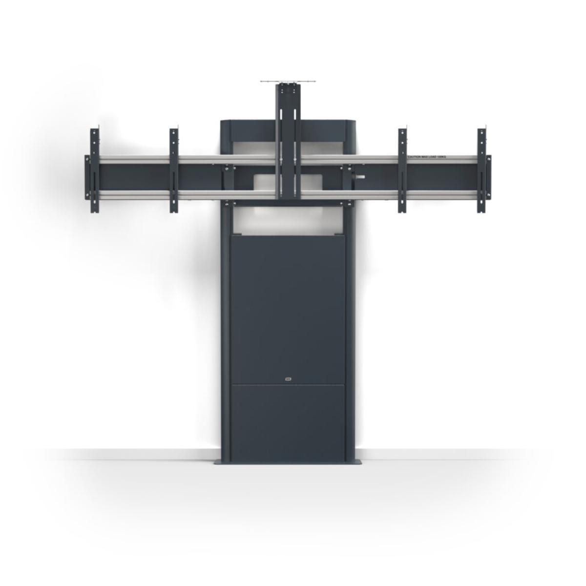 SMS Presence Boden-Wandhalterung für 2 Monitore nebeneinander, max. 120 kg (K05-150-2) Frontansicht