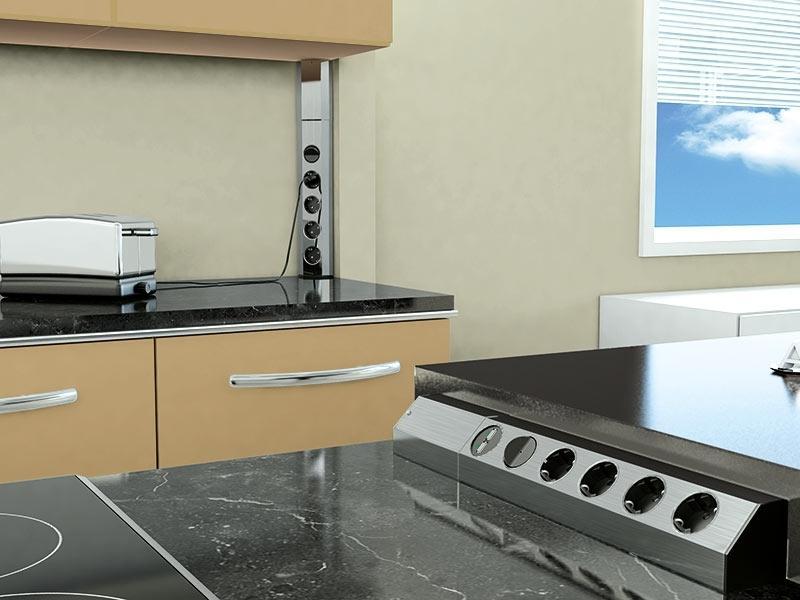 Bachmann CASIA Universalleiste ALU 4xSchuko 1xSchalter (923.007) Anwendung