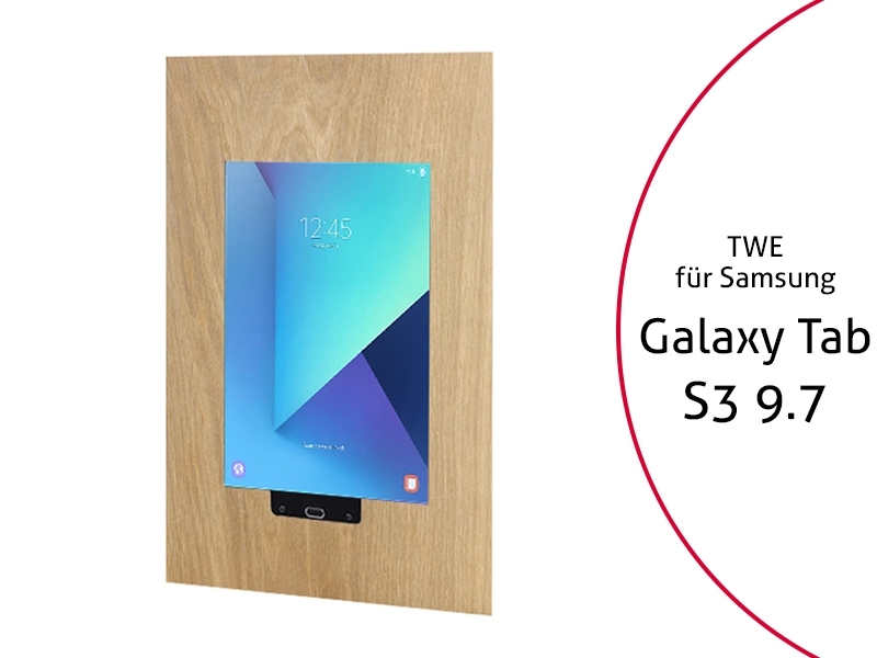 TabLines TWE039O Tablet Wandeinbau für Samsung Tab S3 9.7 HB, Eiche