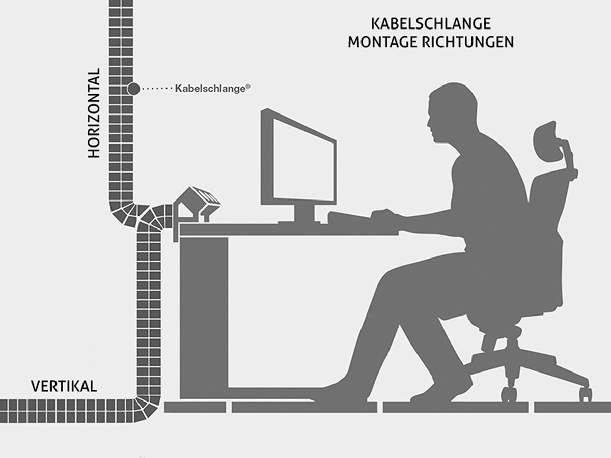 Bachmann Kabelschlange Cube silber (930.059) Horizontal und Vertikal