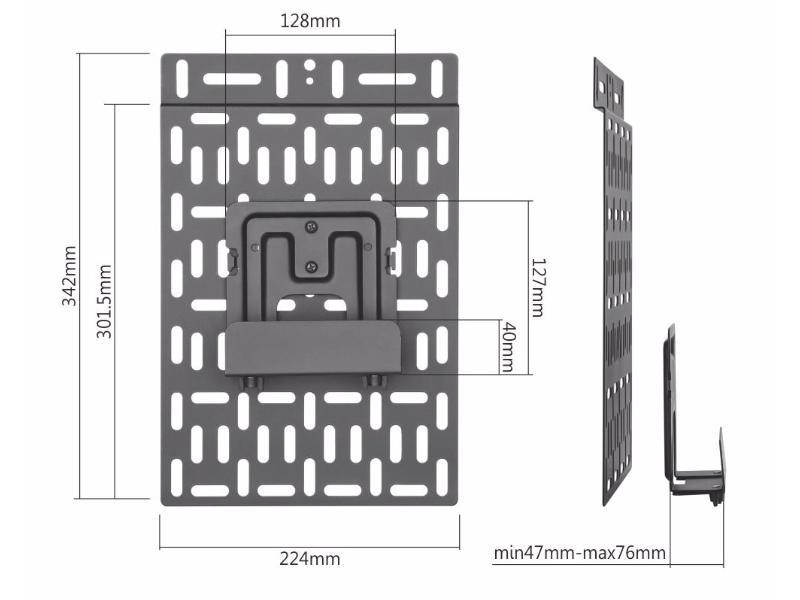 Cavus Multimediaplayer Halterung universal, Maße