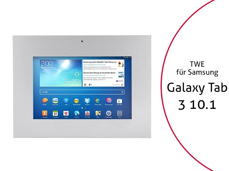 TabLines TWE003S Tablet Wandeinbau für Samsung Tab 3 10.1 DS, silber