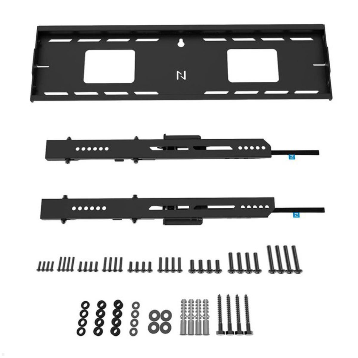 Neomounts Level WL30-750BL16 flacher Schwerlast TV Wandhalter 42 - 86 Zoll, 125 kg, schwarz Lieferumfang