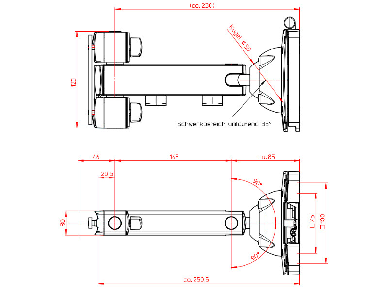 Novus TSS Tragarm I Maße 220+0240+000