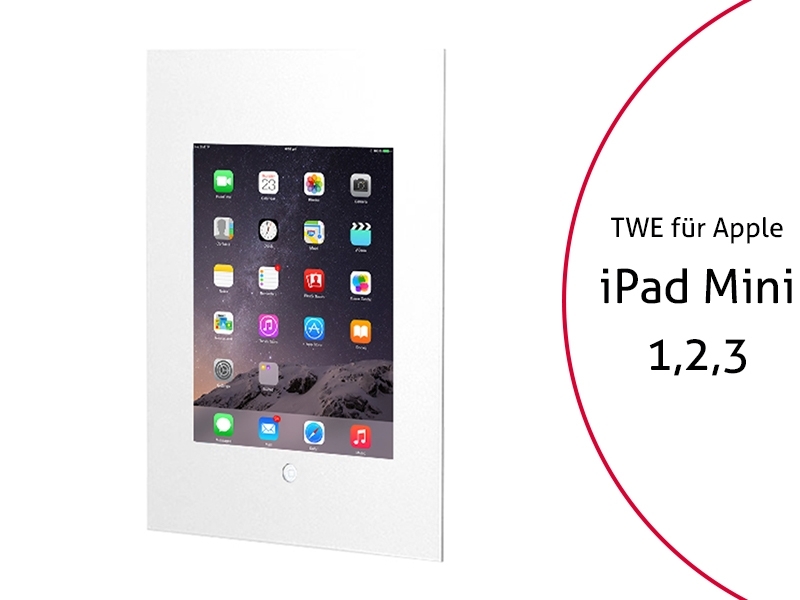 TabLines TWE040W Tablet Wandeinbau für Apple iPad Mini 1/2/3 HB, weiß