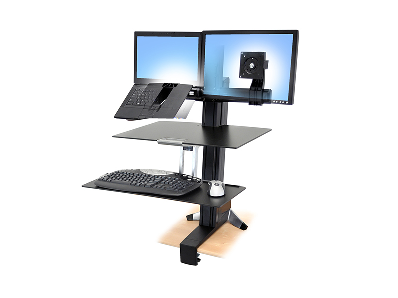 Ergotron WorkFit-S Dual mit Worksurface, schwarz (33-349-200)