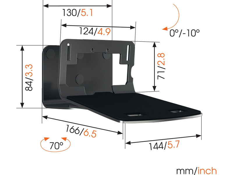 Vogels SOUND 3205 universal Lautsprecher Wandhalterung, weiß Maße