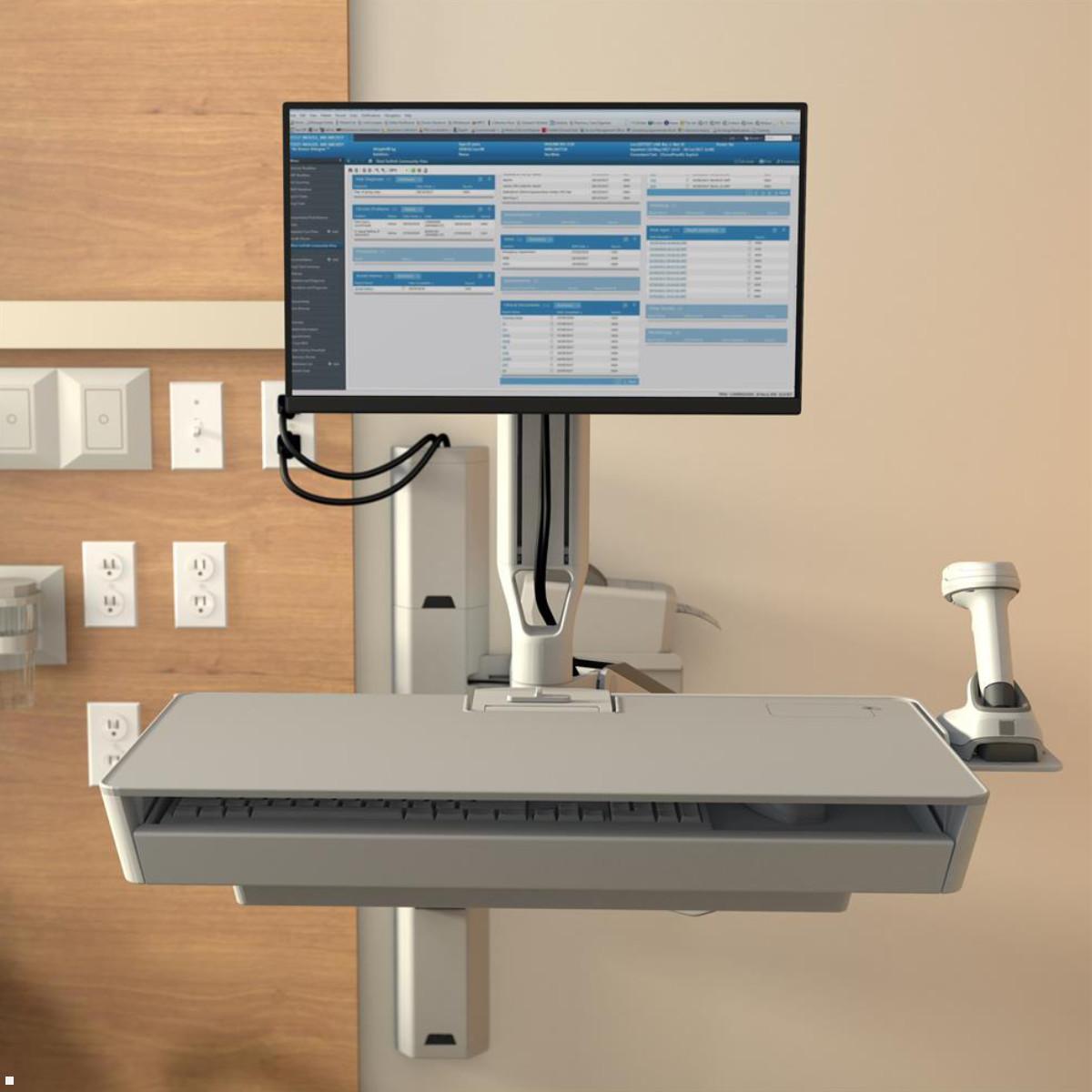 Ergotron CareFit Combo System Wandarbeitsplatz mit Arbeitsfläche (45-619-251), Patientenzimmer