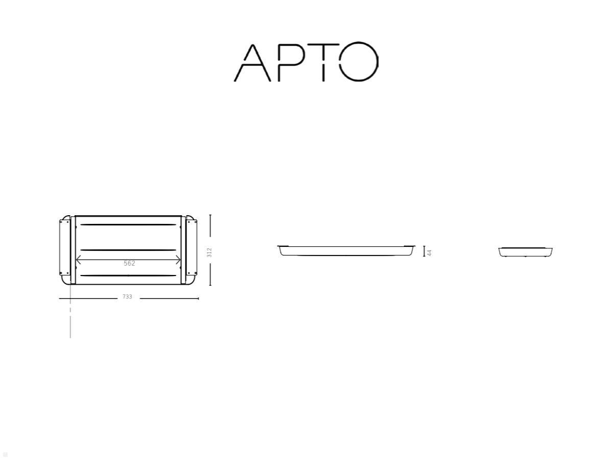 APTO FELT Drawer Filz Schreibtisch Unterbauschublade, anthrazit technische Zeichnung