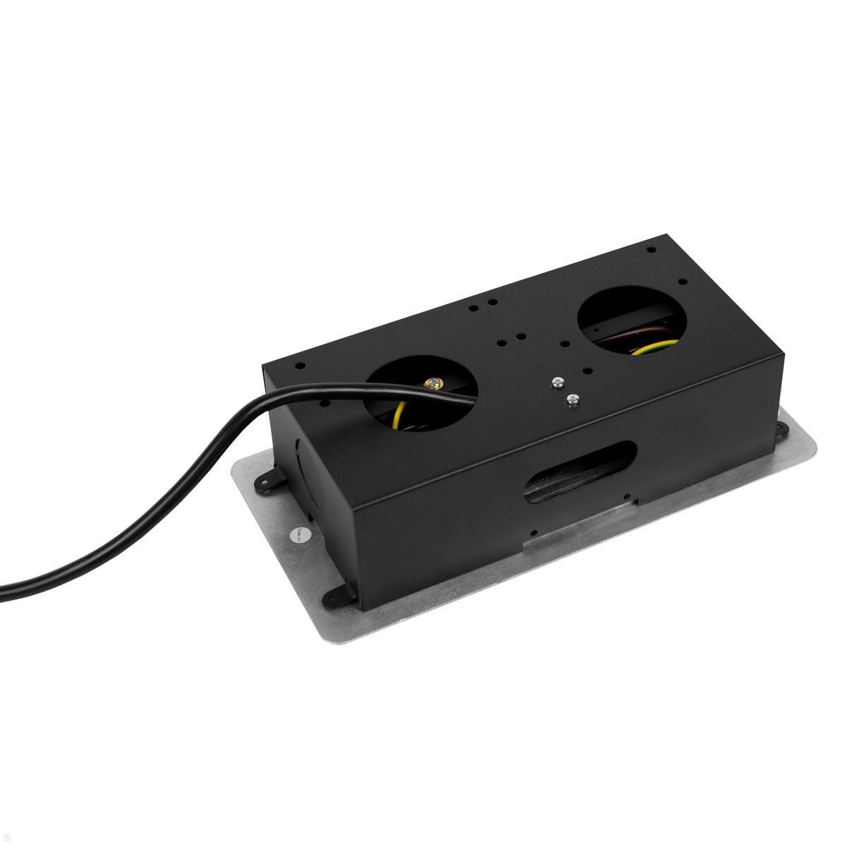 TecLines TES010S 2-fach Einbau Steckdose mit 2x USB-A, 1,5m Kabel, Unterseite