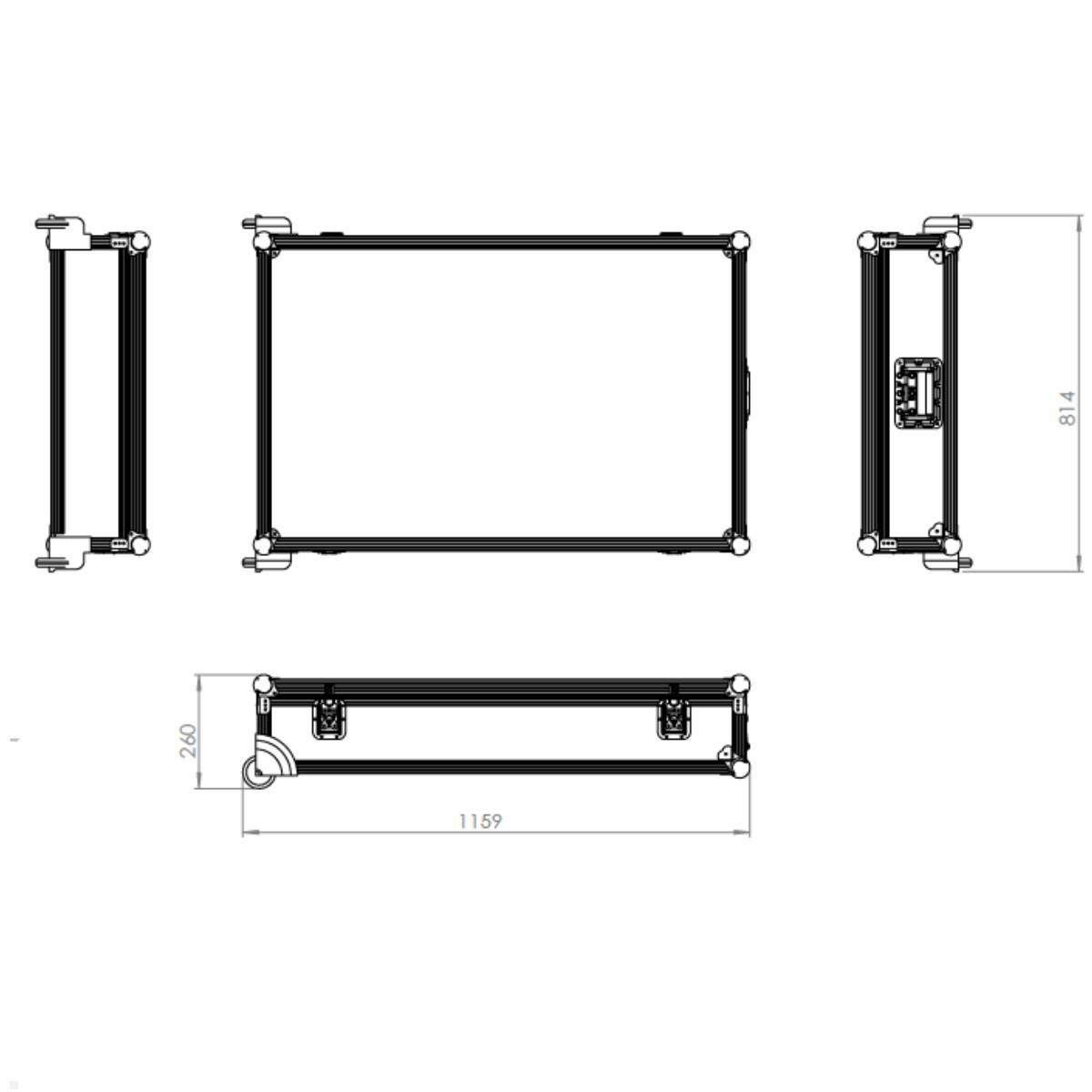 SMS Messekit Set mobiler Monitorständer Icon FH MT 2000 C EU + Transportcase, Skizze