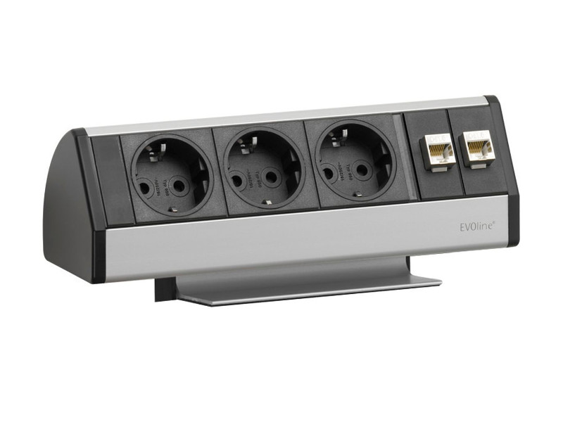 EVOline Dock Data 3x Schuko mit QuickLock front