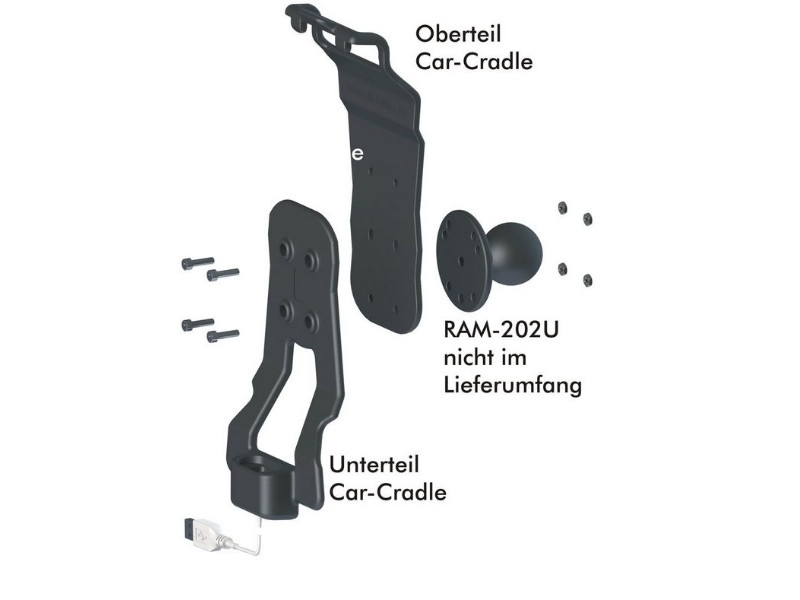 Andres Industries Zubehör Universal aiShell Auto Ladestation inkl. Verbindung 1m, schwarz