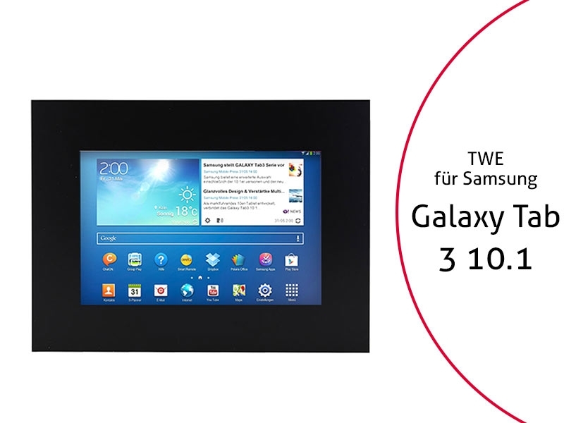 TabLines TWE001B Tablet Wandeinbau für Samsung Tab 3 10.1, schwarz