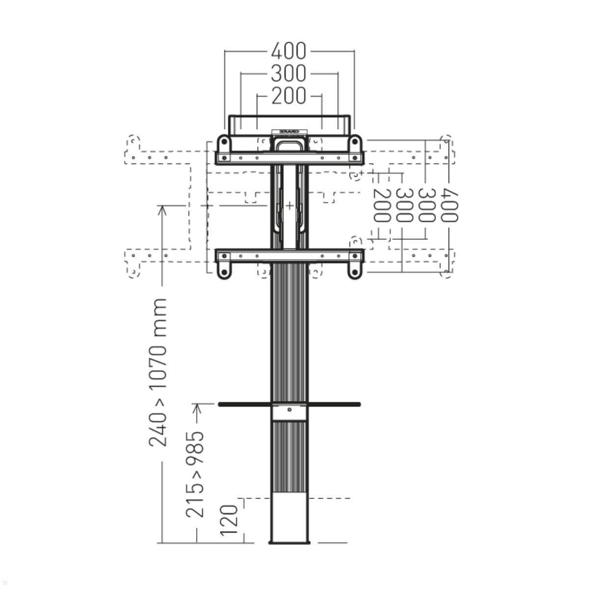 Erard EXOSTAND 400 TV Wandhalterung bis 65 Zoll, Maße