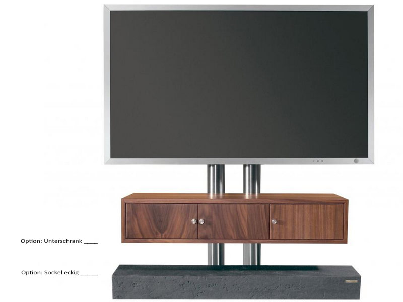 Wissmann TV Design Ständer twin art Holz, Stein