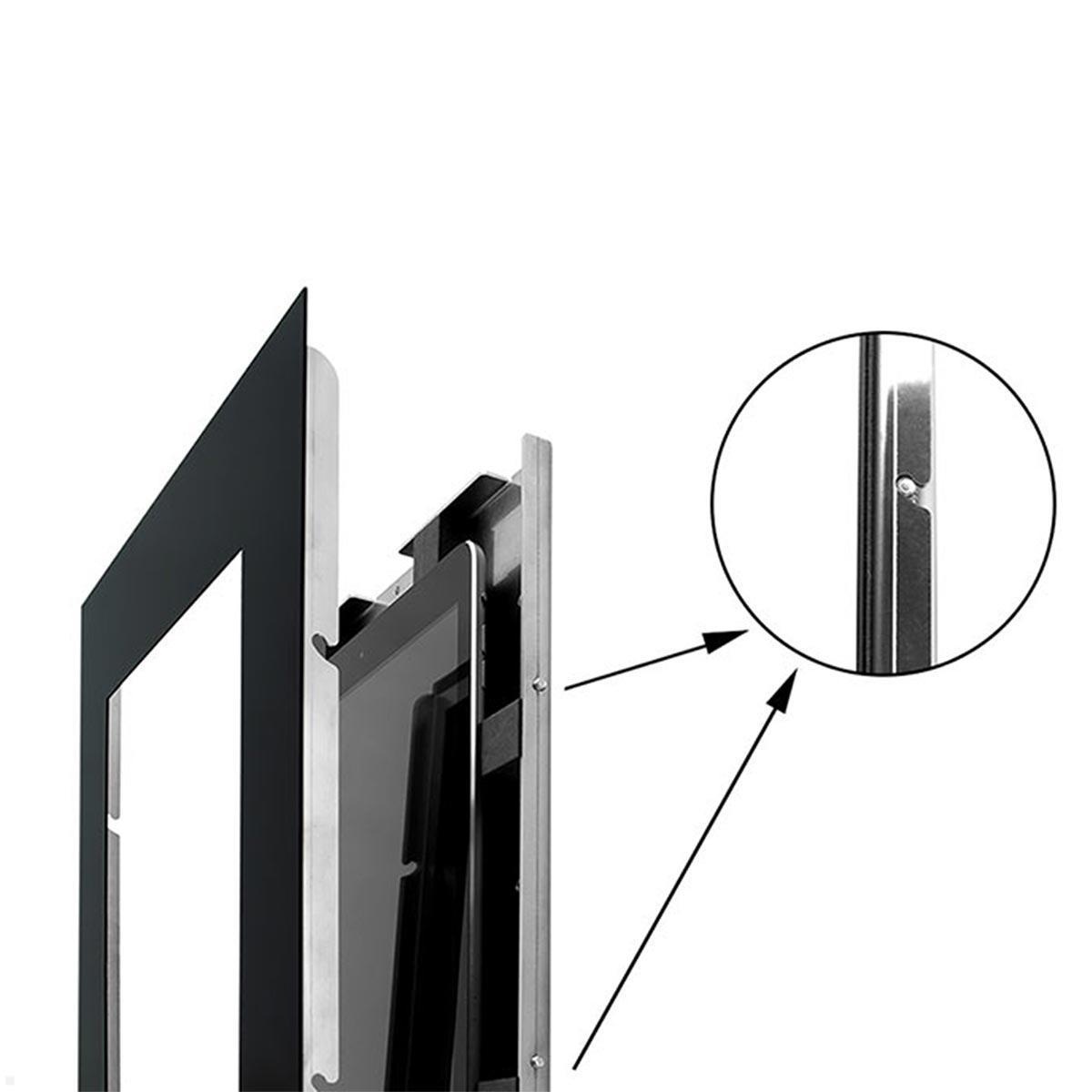 TabLines TWE088B Tablet Wandeinbau für Apple iPad 10.2 (7./8./9. Gen), DS, schwarz, einfaches Einhängen