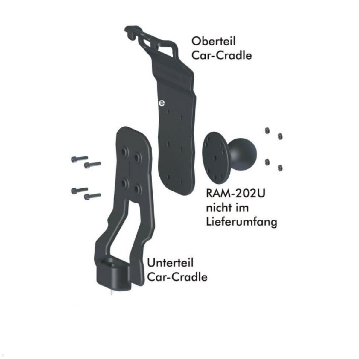 Andres Industries Zubehör für aiShell 12 Car Cradle USB-C V2 mit Connector Kabel 3m Kombination mit RAM Mounts Systemen