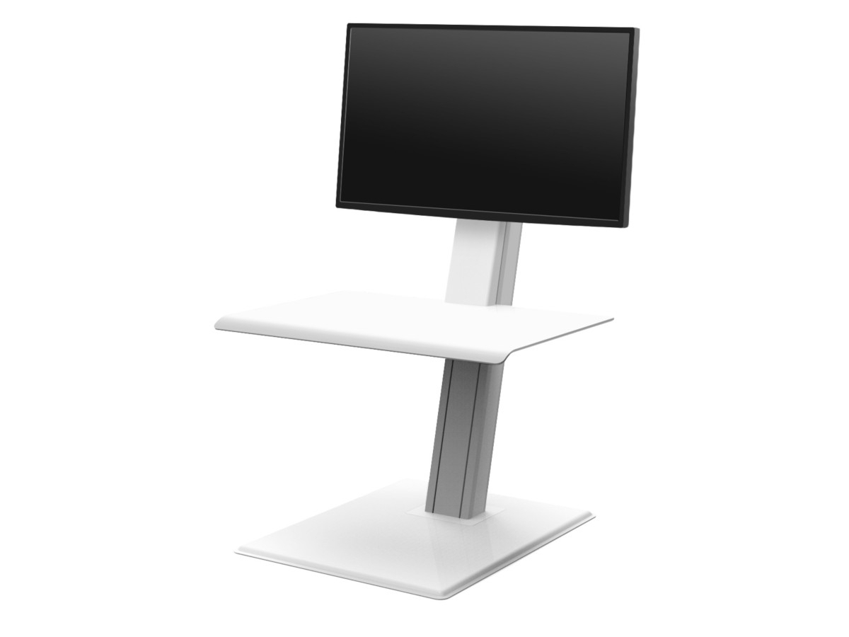 Humanscale QuickStand Eco Single Steh-Sitz Arbeitsplatz, weiß