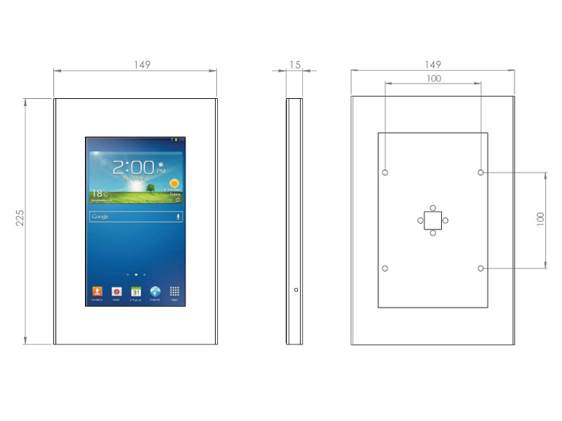 TabLines TSG052E Tablet Schutzgehäuse Maße