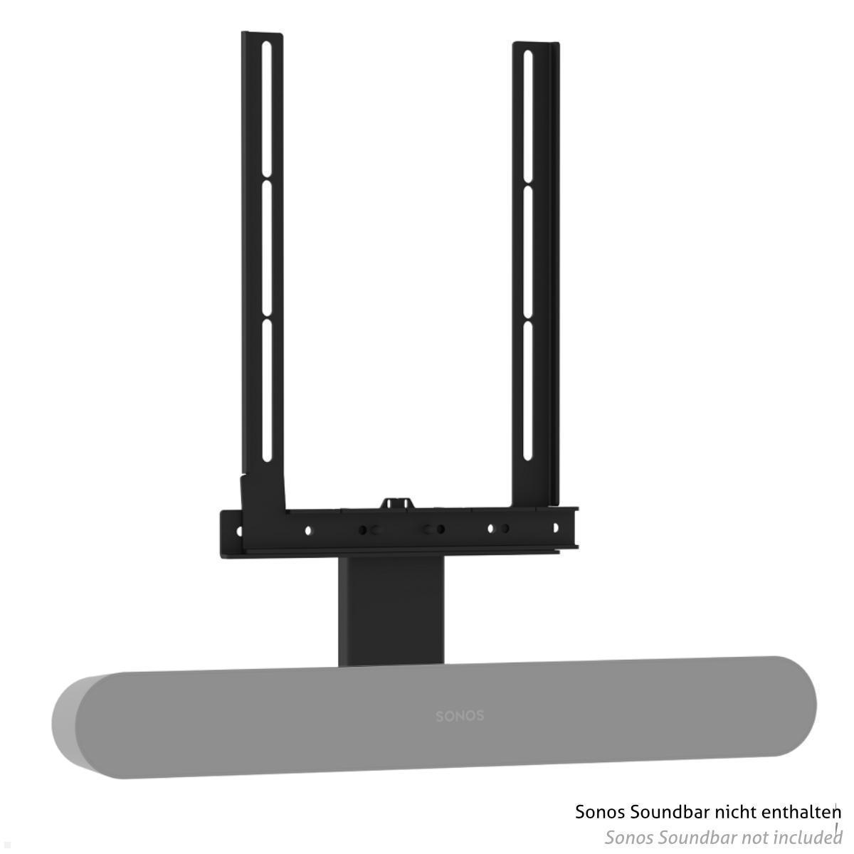 Soundbarhalterung für Sonos Ray in Schwarz, Cavus CFSRAYB, Vorderansicht