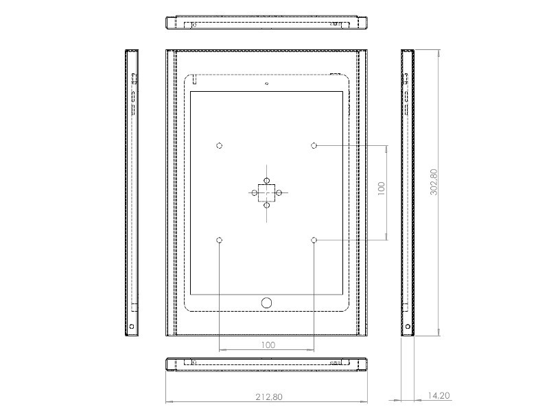 TabLines TSG046O Tablet Schutzgehäuse für Apple iPad Pro 10,5Zoll, HB, Eiche Maße