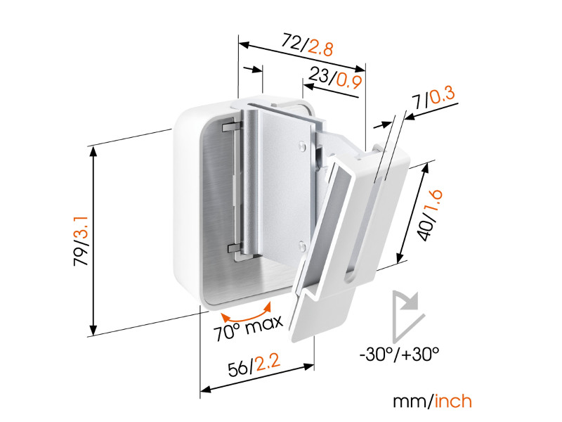 Vogels SOUND 3200 white Universal Lautsprecher Wandhalter Zeichnung