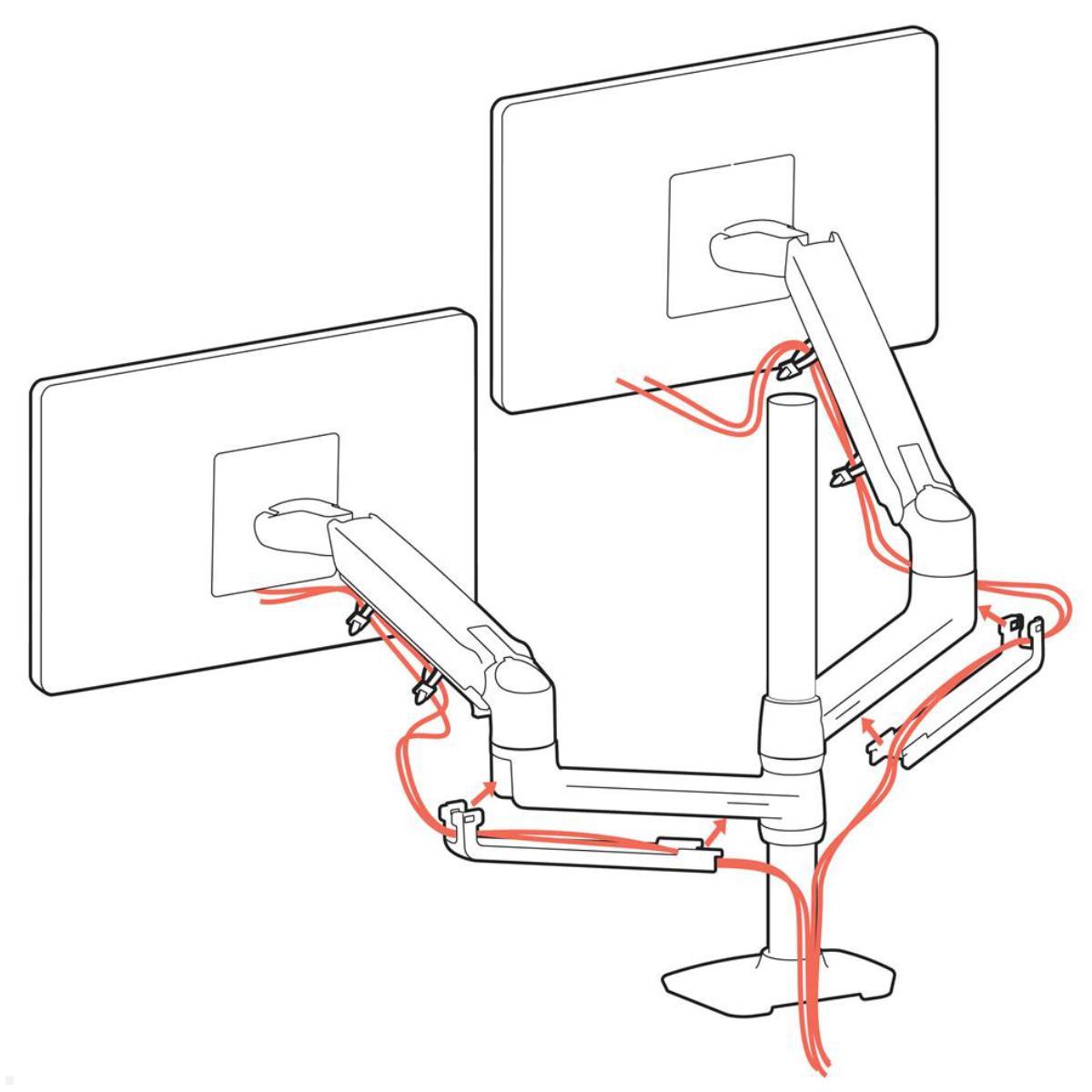 Ergotron LX Dual Monitor Tischhalterung 40 Zoll, silber (45-549-026), Kabelmanagement