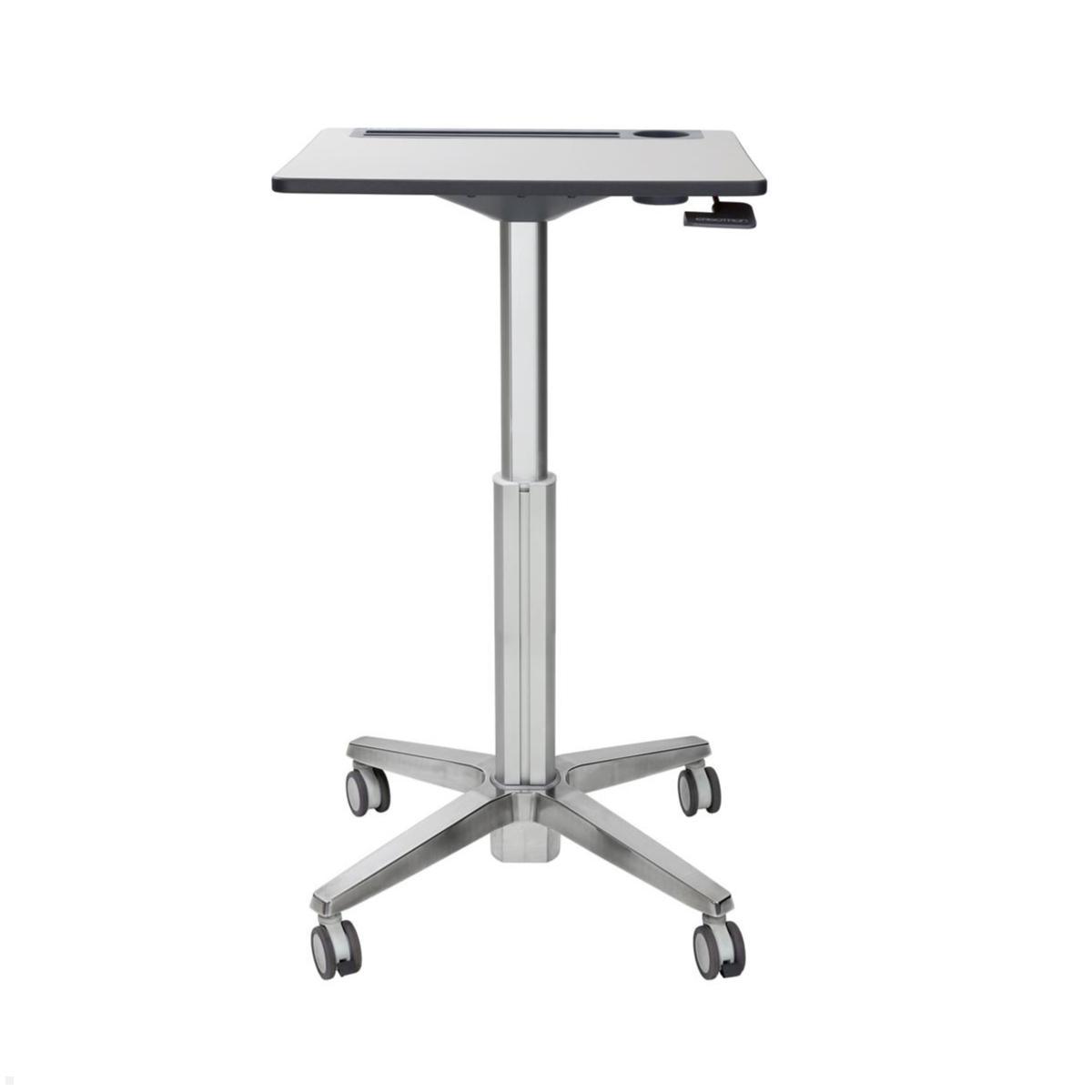 Ergotron LearnFit mobiler Steh-Sitz Tisch 740-1140 mm (24-547-003), silber, ausgefahren