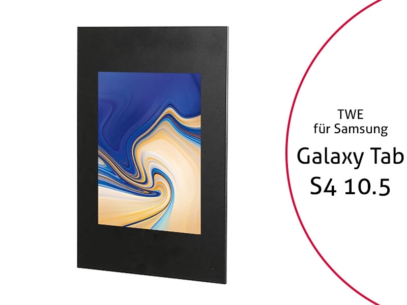 TabLines TWE065B Tablet Wandeinbau für Samsung Tab S4 10.5, schwarz