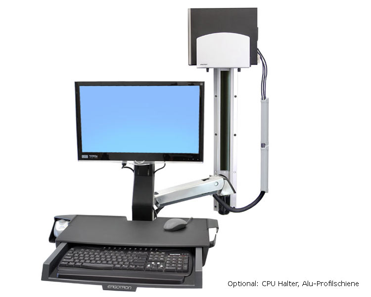 Ergotron 45-260-026 StyleView Sit-Stand Combo mit Ablagefläche Computer