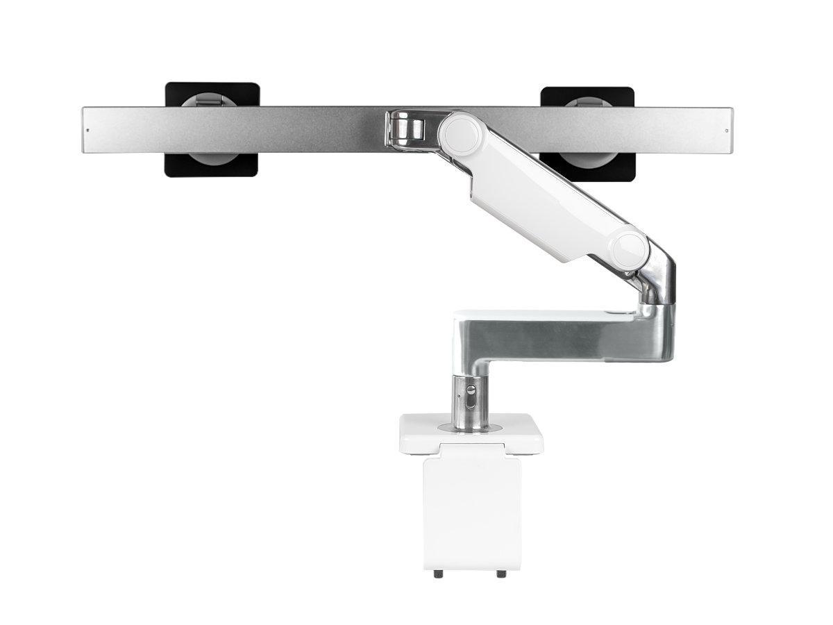 Humanscale M8.1 Dual Monitorhalter für USM Tische, weiß Rückansicht