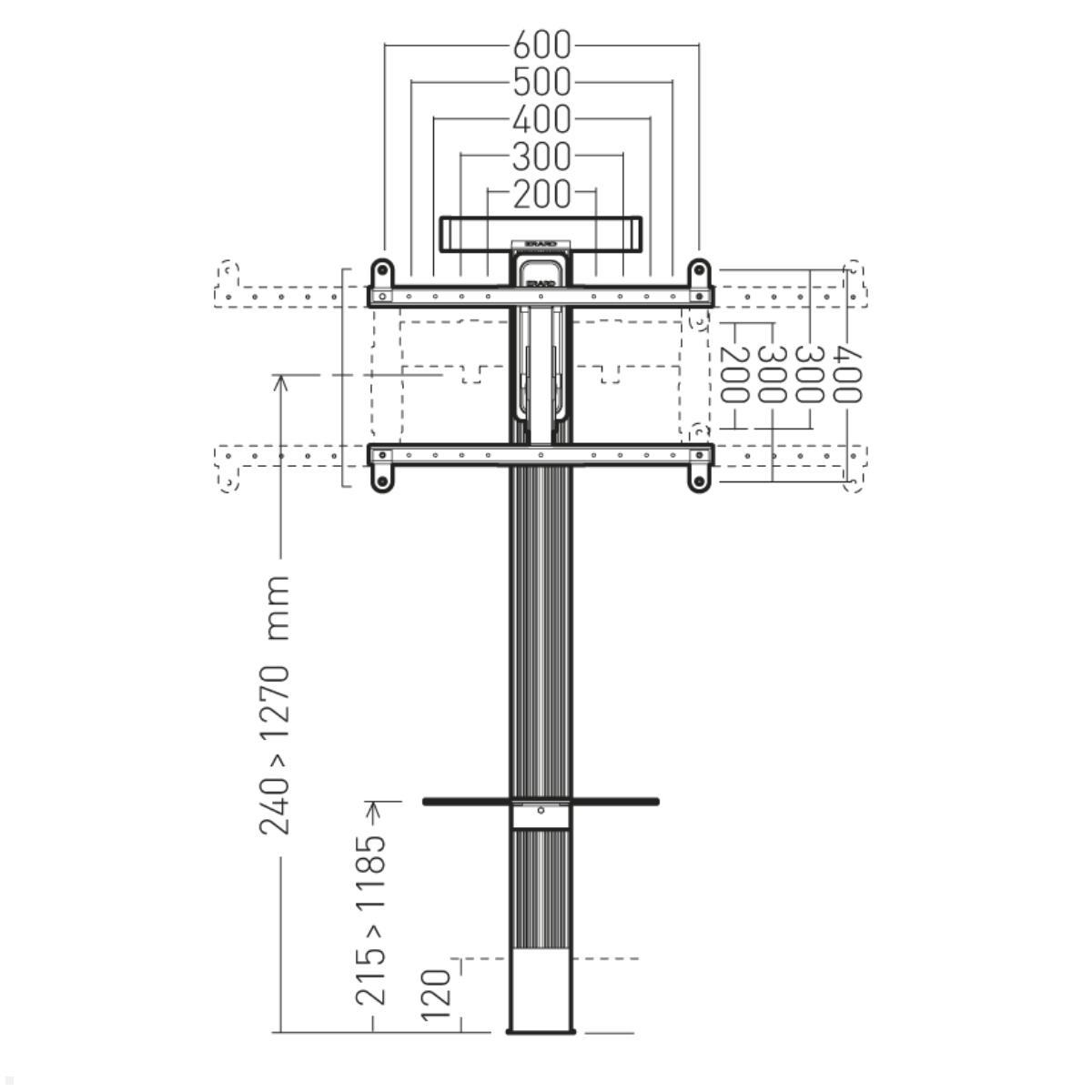 Erard EXOSTAND 600 TV Wandhalterung bis 85 Zoll, Maße