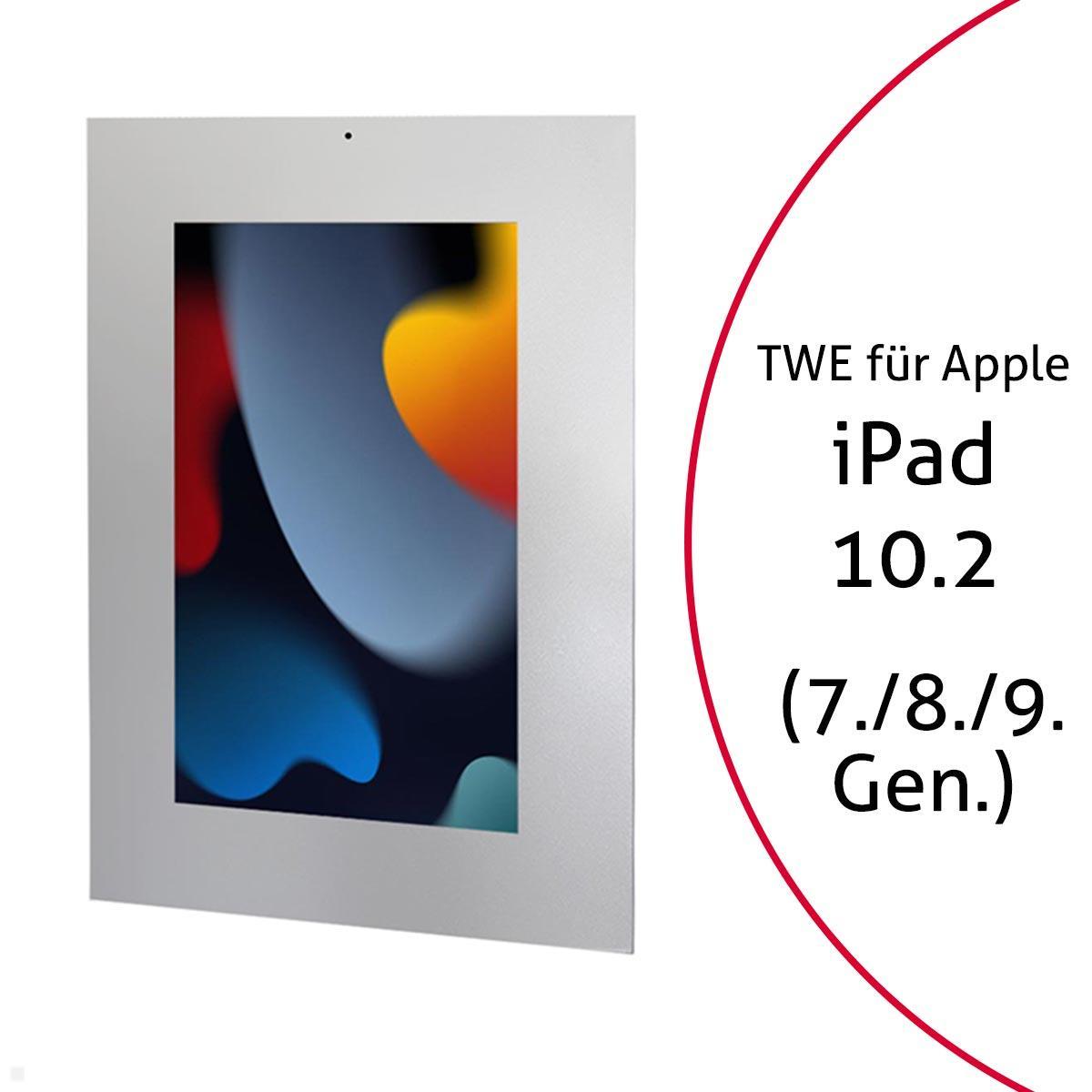 TabLines TWE088S Tablet Wandeinbau für Apple iPad 10.2 (7./8./9. Gen), DS, silber