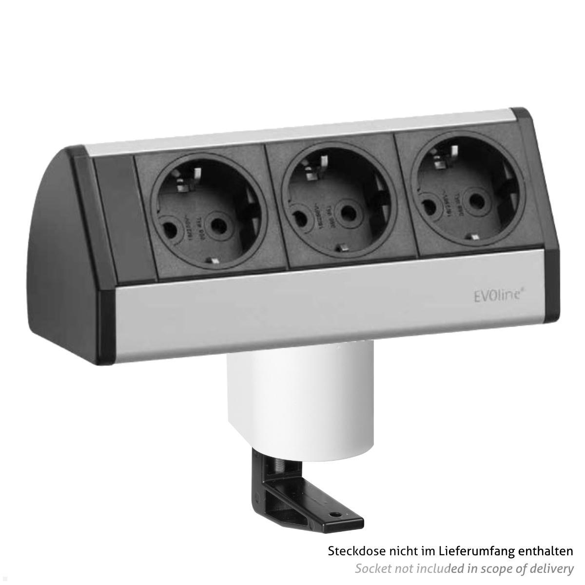 EVOline Zubehör Befestigungszwinge für Dock 8 - 40 mm, weiß, Anwendungsbeispiel