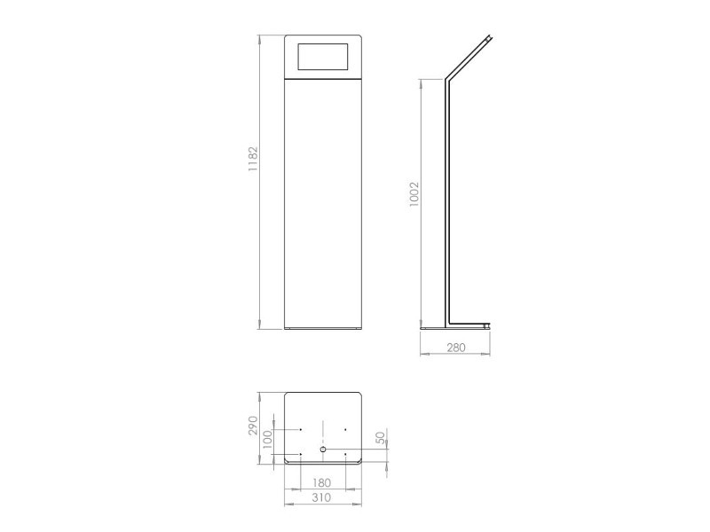 TabLines TBS049 Design Tabletständer quer Apple iPad 5 (2017) Maße