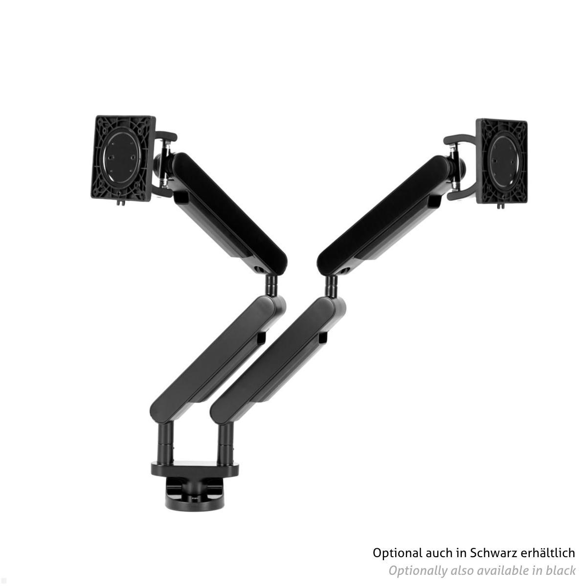 Bachmann ZG2 Dual Monitor Tischhalterung mit Tischklemme, chrom (945.012), separat verstellbar