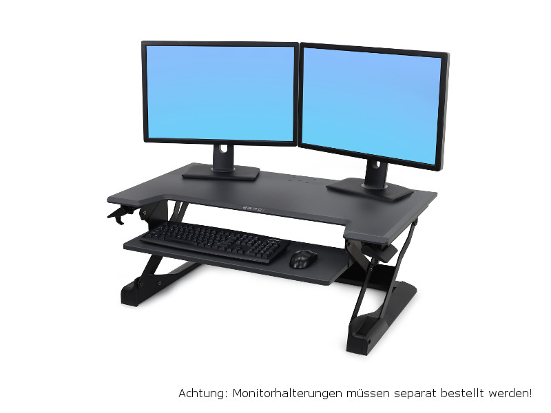 Ergotron 33-406-085 Sit-Stand-Workstation mit Monitorstandfüßen