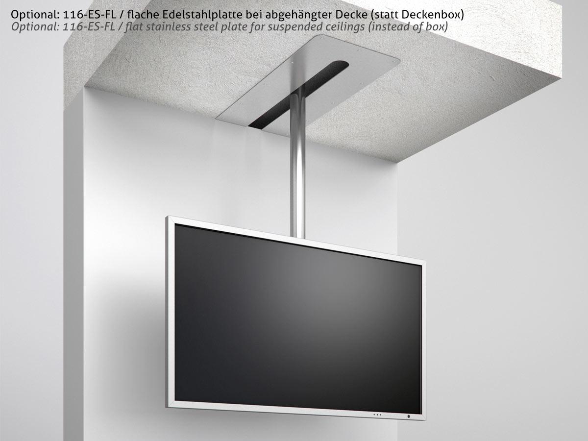 Wissmann schiebbare TV Deckenhalterung ceiling art 116-F160 40-75 Zoll, schwarz integrierte Deckenbox