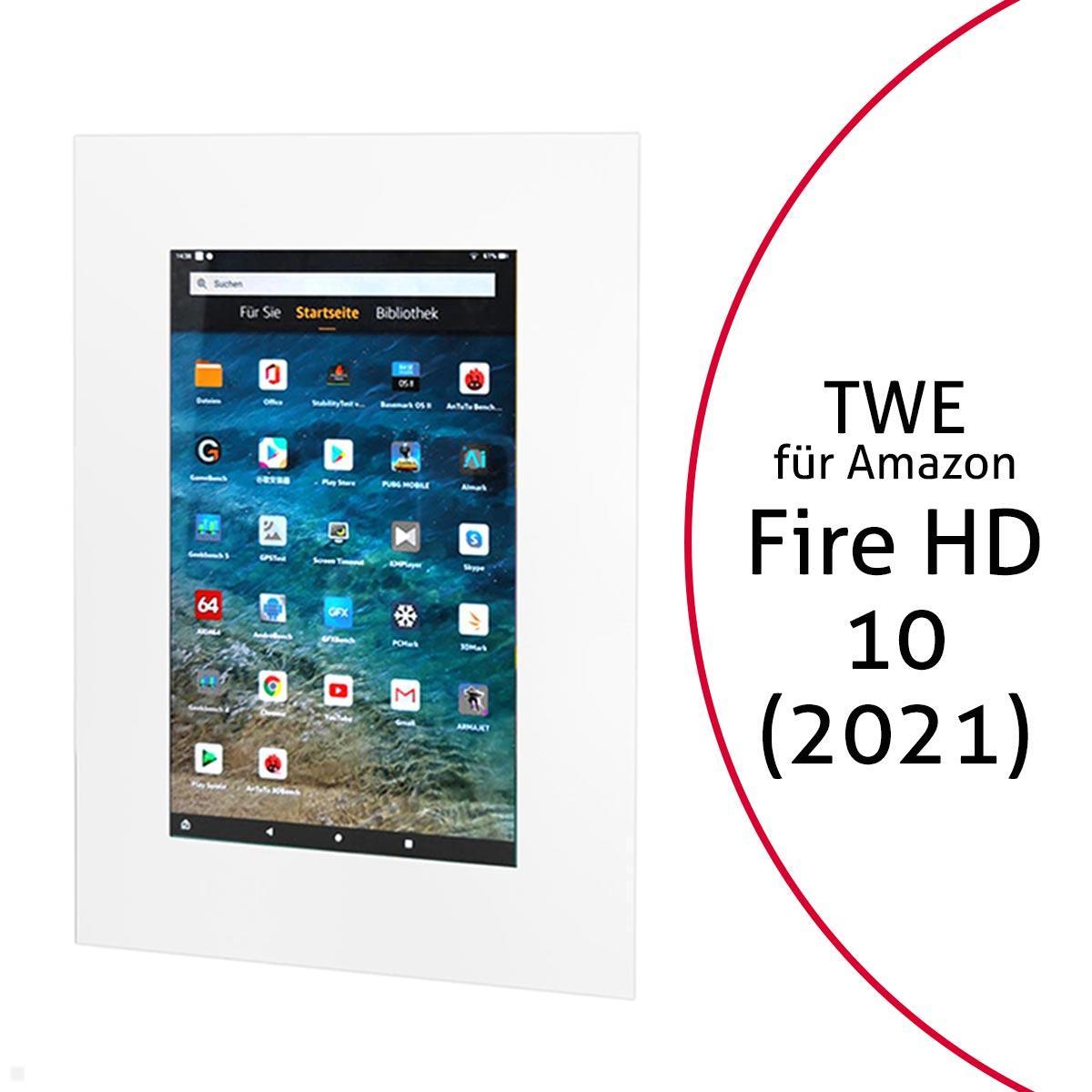 TabLines TWE100W Tablet Wandeinbau für Amazon fire HD 10 (2021), weiß