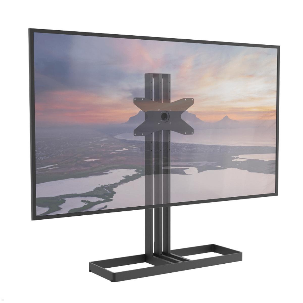 Cavus EDGE100B42 TV Bodenständer 1000 mm Säule VESA 400x200, schwarz mit Heavy Duty Display