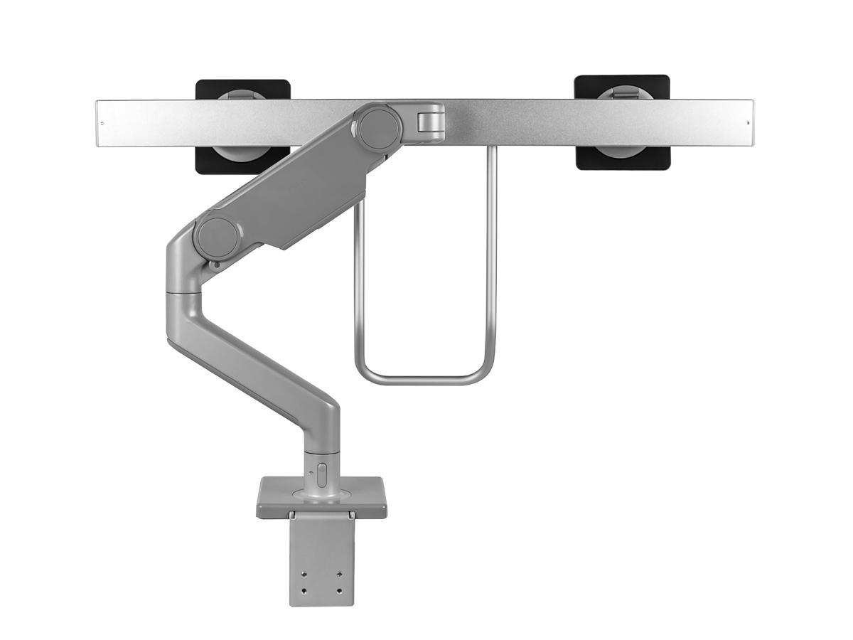 Humanscale M8.1 Dual Monitor Tischhalterung Klemme, schräg, silber (M81CMSBHS) Rückansicht