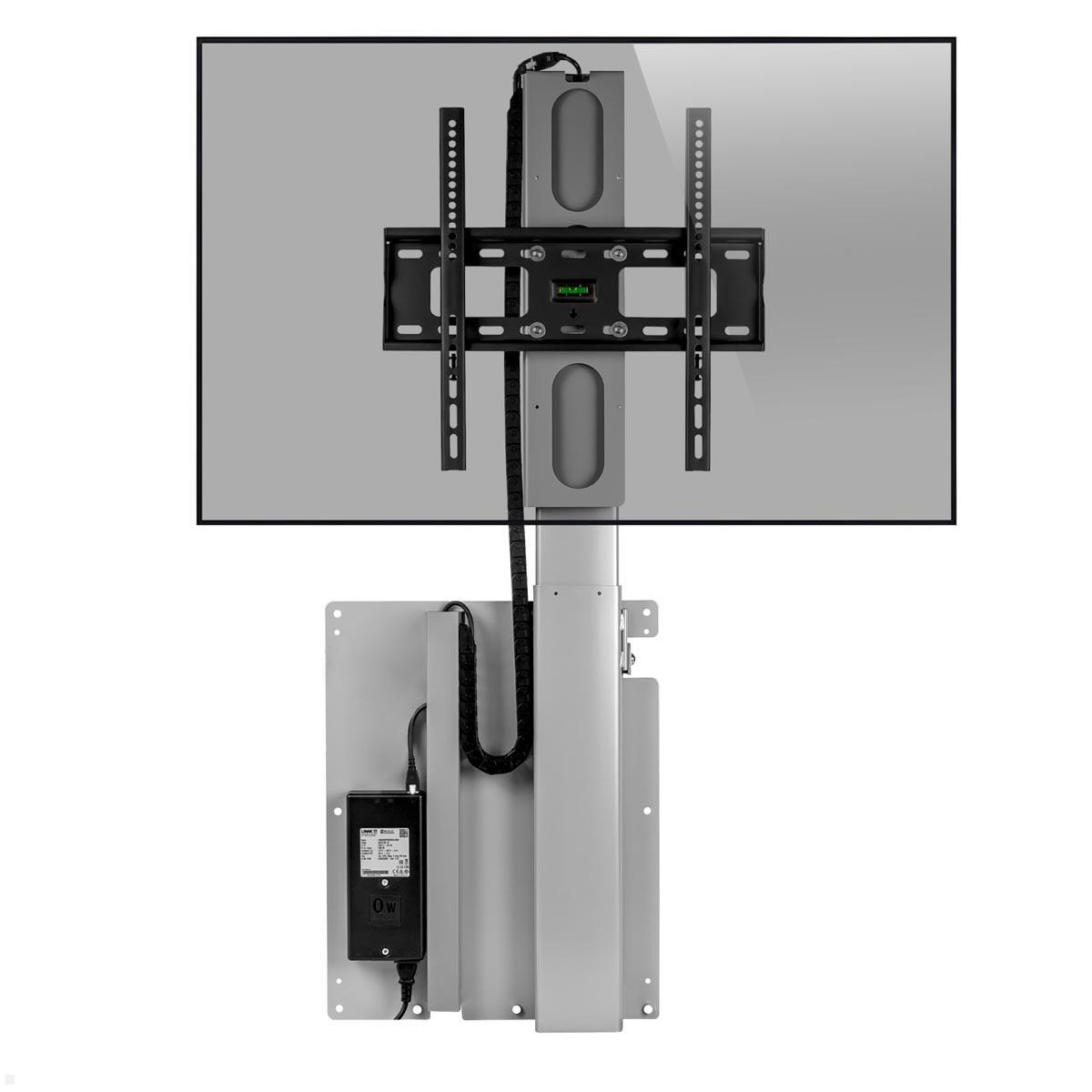 MonLines MLW675S TV Lift Wandhalterung elektrisch, 675mm, silber mit Display